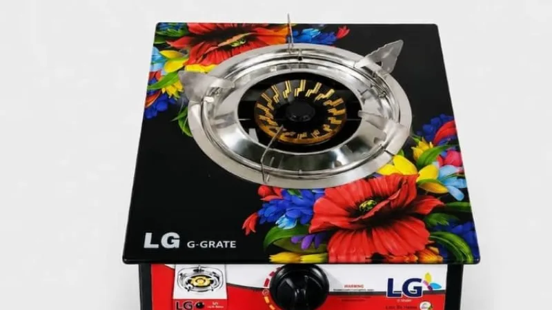 LG G-Grate Model 512-S Single Burner Tempered Glass Gas Stove