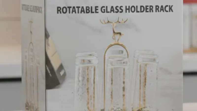 360° Rotatable Luxury Glass Holder Rack (6 Pieces)