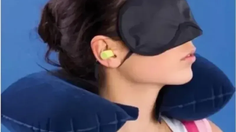 3 in 1 Travel Pillow, Eye Mask & Earplug Set